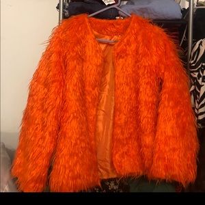 Orange Furry Jacket